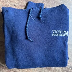 “Victoria Fire Rescue” Vintage Russell Athletic Navy Hoodie